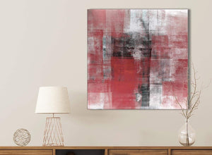 Red Black White Painting Kitchen Canvas Pictures Accessories - Abstract 1s397s - 49cm Square Print