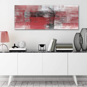 Red Black White Painting Living Room Canvas Wall Art Accessories - Abstract 1397 - 120cm Print