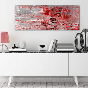 Red Grey Painting Living Room Canvas Wall Art Accessories - Abstract 1414 - 120cm Print