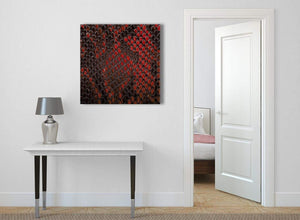Red Snakeskin Animal Print Abstract Living Room Canvas Wall Art Decor 1s476l - 79cm Square Print