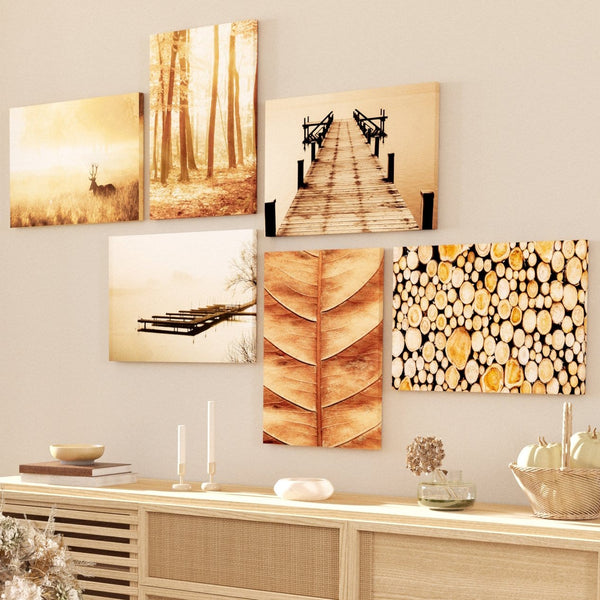 Autumn Gallery Wall Art Prints - Set of 6 Canvas - 185cm Wide
