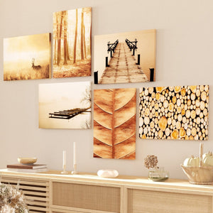 Autumn Gallery Wall Art Prints - set of 6 Canvas - 185cm Wide