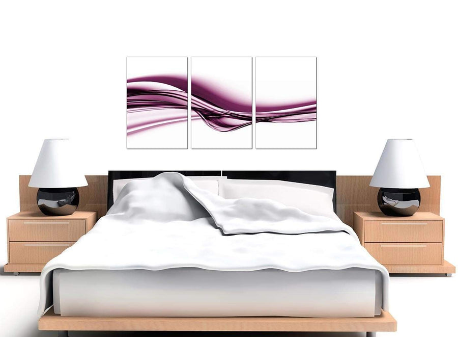 Plum Purple White Wave Abstract Canvas