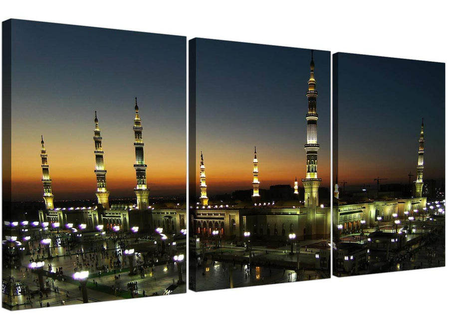 set of 3 al masjid an nabawi canvas prints living room 3230