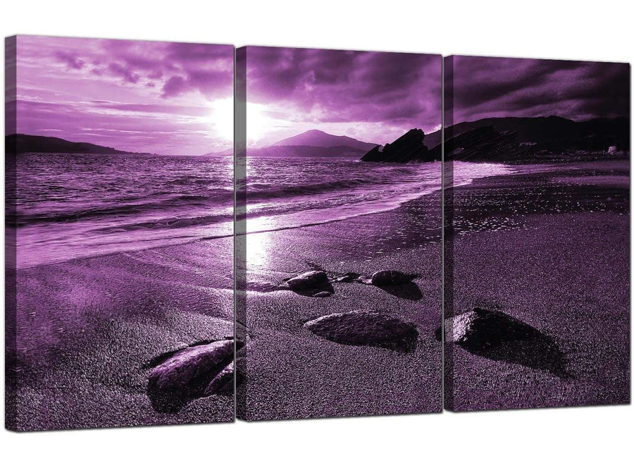 Set of 3 Seaside Canvas Wall Art Beach Landscape 3077