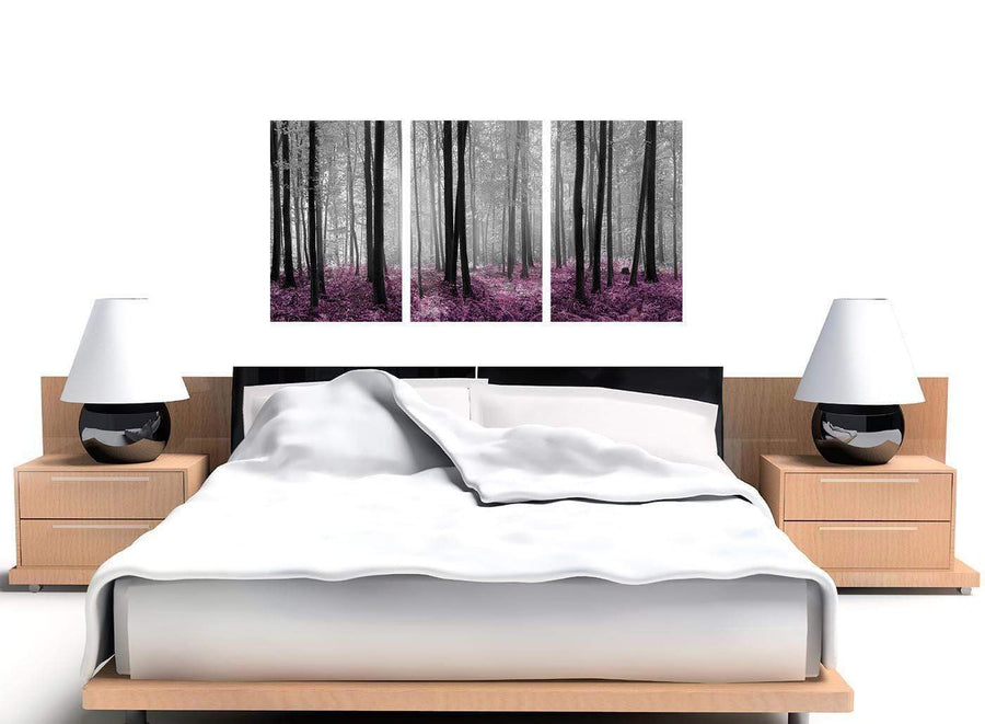 set of 3 black and white forest woodland trees canvas pictures 3240