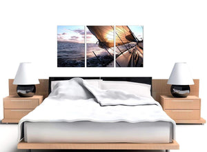 Sailing Yacht Boat Blue Ocean Sunset Landscape Canvas