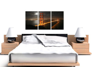 San Francisco Golden Gate Bridge Night Cities Canvas