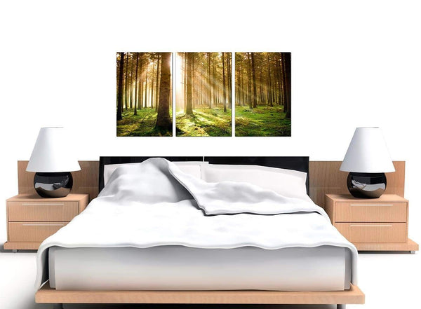 Set of 3 Landscape Canvas Art Woodland 3042