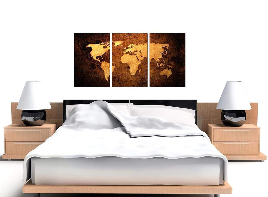 Old World Map - Brown Cream Canvas