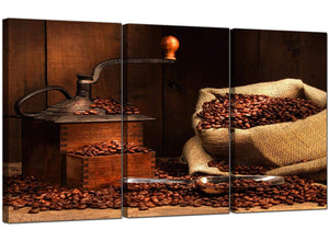 Set of Three Food & Drink Canvas Pictures Coffee Beans 3062
