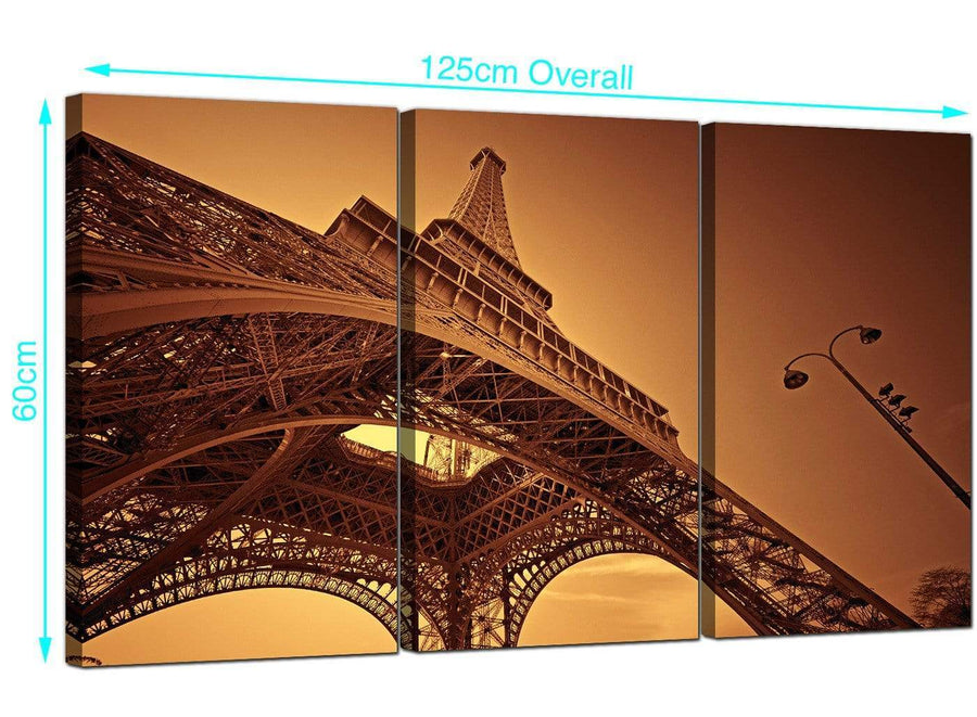 Set of 3 French Cityscape Canvas Prints UK 125cm x 60cm 3013