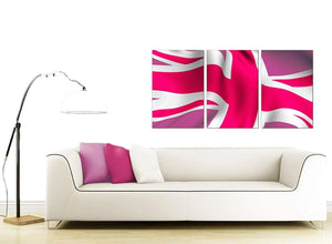3 Part British Flag Canvas Pictures 125cm x 60cm 3012
