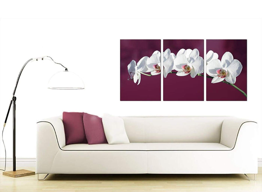 Set of 3 Floral Canvas Wall Art 125cm x 60cm 3116