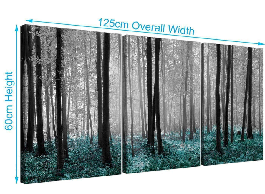 set of 3 forest woodland trees canvas prints black and white 3242