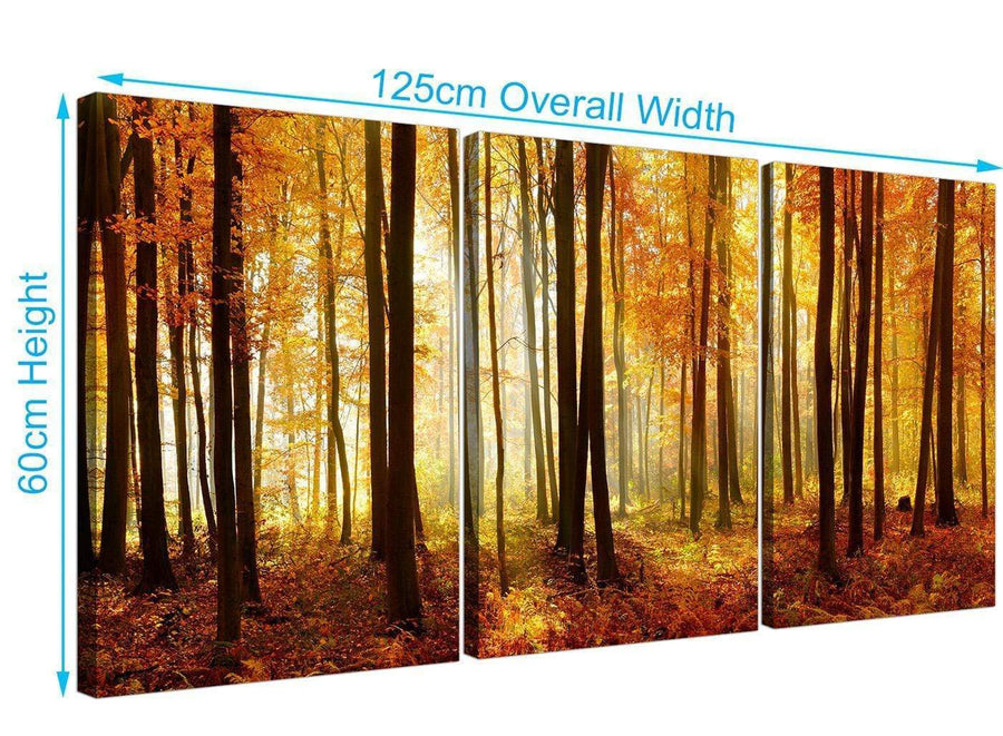 set of 3 forest woodland trees canvas prints black and white 3243