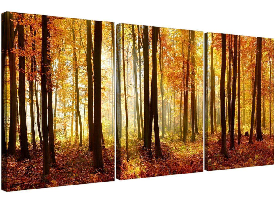 set of 3 forest woodland trees canvas prints uk hallway 3243