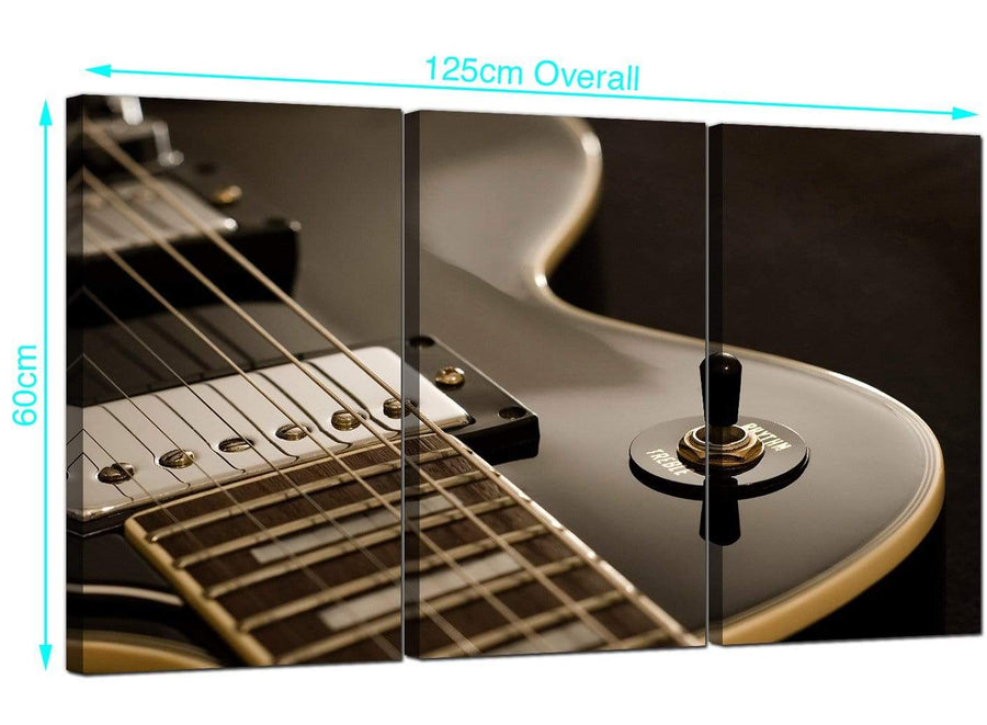 Three Panel Guitar Canvas Prints UK 125cm x 60cm 3125