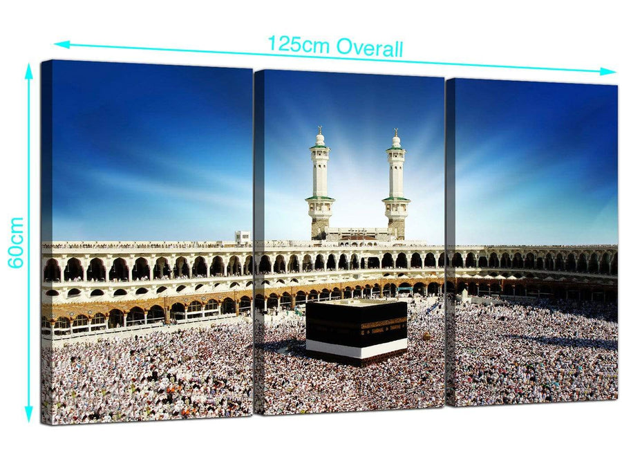3 Panel Mecca Kaaba at Hajj Canvas Wall Art 125cm x 60cm 3191