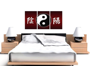 Large Oriental Yin Yang Symbol Red Black Abstract Canvas Art