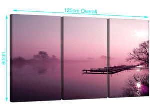 Set of 3 River Landscape Canvas Prints 125cm x 60cm 3120