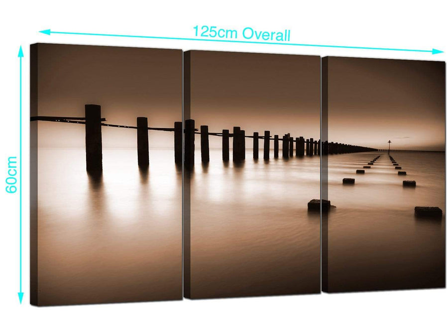 Set of 3 Sea Canvas Pictures 125cm x 60cm 3088