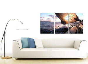 3 Panel Sea Canvas Wall Art 125cm x 60cm 3096