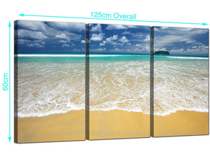 3 Panel Thai Beach Canvas Prints 125cm x 60cm 3043