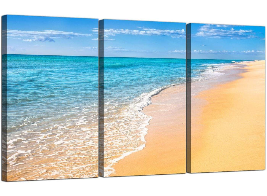 3 Panel Sea Canvas Pictures Tropical Beach 3199