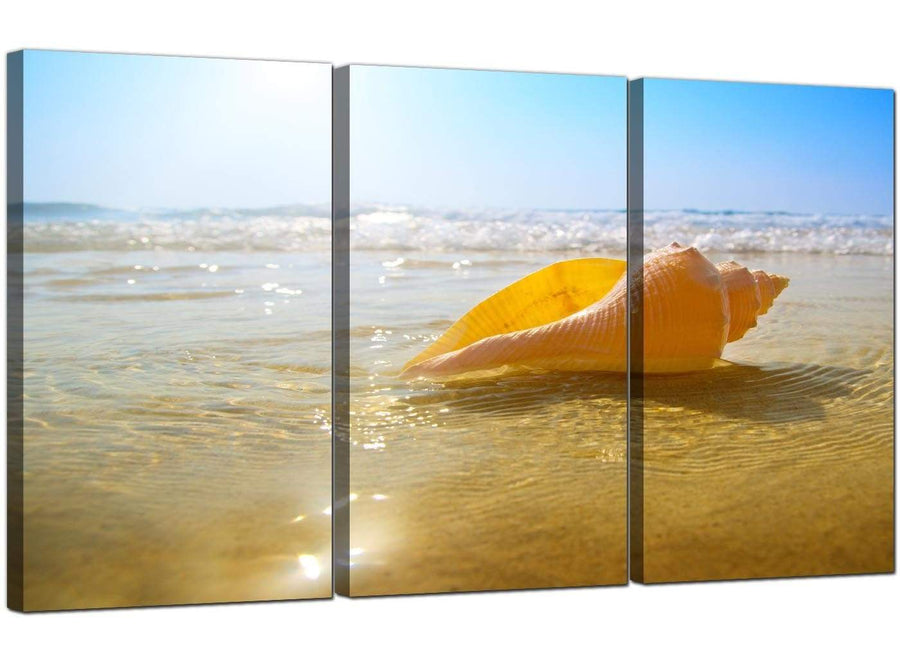 3 Panel Seascape Canvas Prints UK Shell 3148