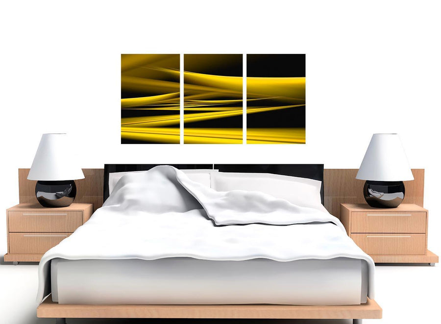 set of 3 yellow abstract canvas pictures 3257