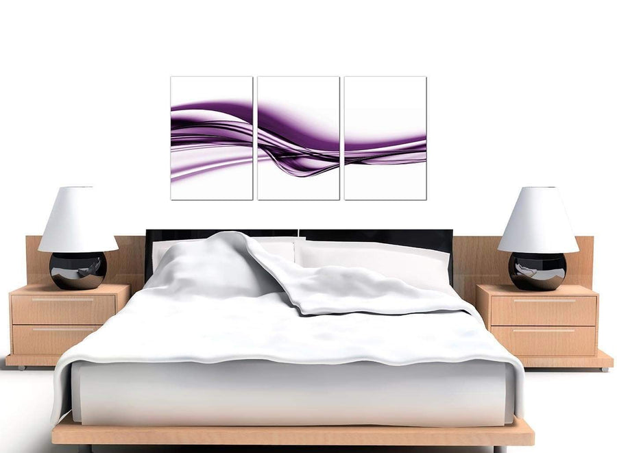 Modern Purple and White Wave Abstract Canvas