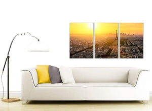 3 Panel French City Canvas Prints 125cm x 60cm 3153