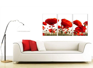 Set of 3 Floral Canvas Pictures 125cm x 60cm 3056