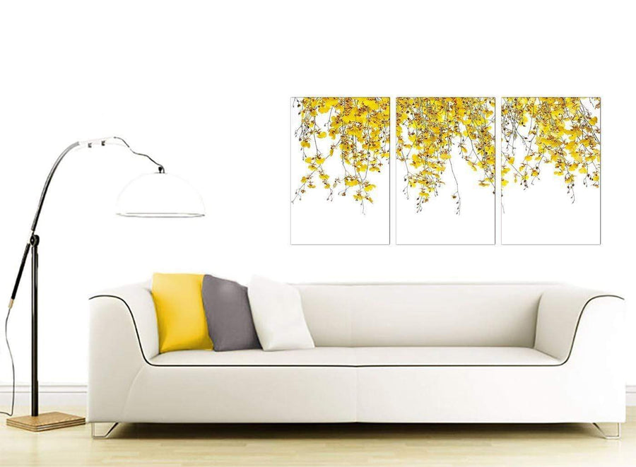 set of three floral canvas prints living room 3263