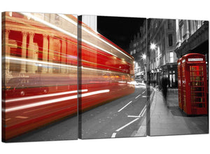 Set of 3 Cityscape Canvas Prints UK London Bus 3127