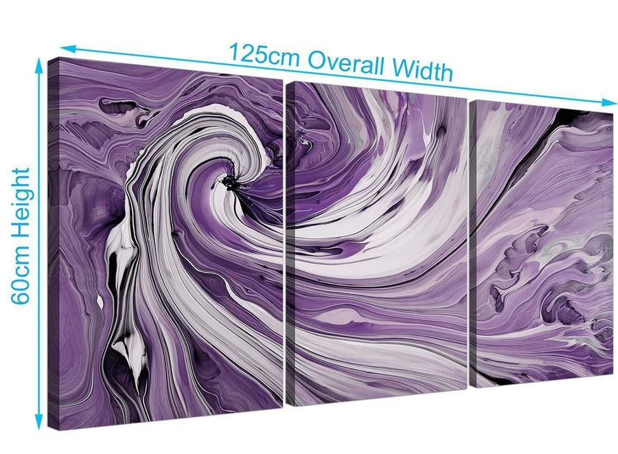 set of three purple and white spiral swirl canvas pictures purple 3270