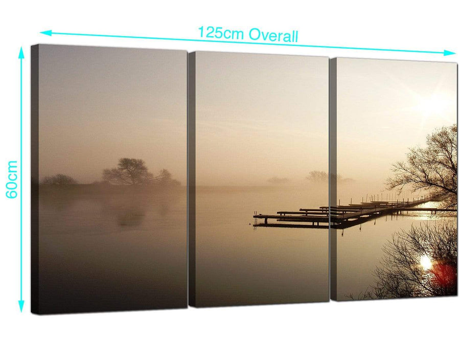 Set of 3 River Landscape Canvas Prints UK 125cm x 60cm 3117