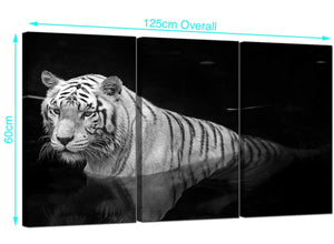 Set of 3 Tiger Canvas Prints 125cm x 60cm 3020