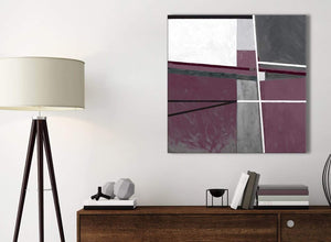 Small Plum Purple Grey Painting Bathroom Canvas Pictures Accessories - Abstract 1s391s - 49cm Square Print
