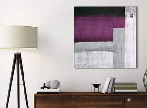 Small Purple Grey Painting Kitchen Canvas Wall Art Accessories - Abstract 1s427s - 49cm Square Print