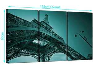 Set of 3 Eiffel Tower France Canvas Wall Art 125cm x 60cm 3014