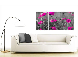 Set of 3 Floral Canvas Prints 125cm x 60cm 3137