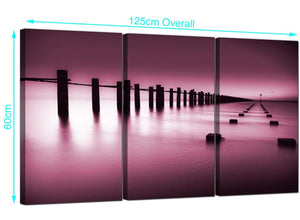Set of Three Sea Canvas Prints 125cm x 60cm 3087
