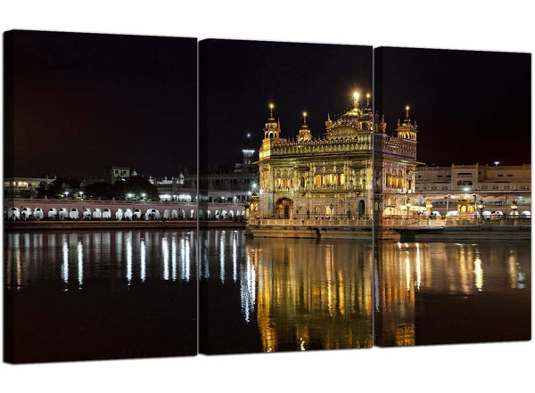 Set of 3 Sikh Canvas Art Golden Temple India 3195