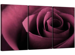 3 Panel Floral Canvas Prints UK Rose 3111