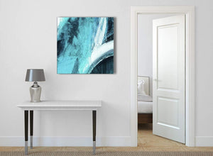 Turquoise and White - Abstract Dining Room Canvas Pictures Accessories 1s448l - 79cm Square Print