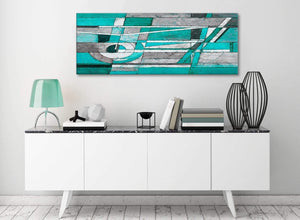 Turquoise Grey Painting Living Room Canvas Wall Art Accessories - Abstract 1403 - 120cm Print
