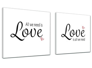 Canvas Pictures All we Need is Love Word Art - Word Art - 2s477s - 49cm Square Wall Art