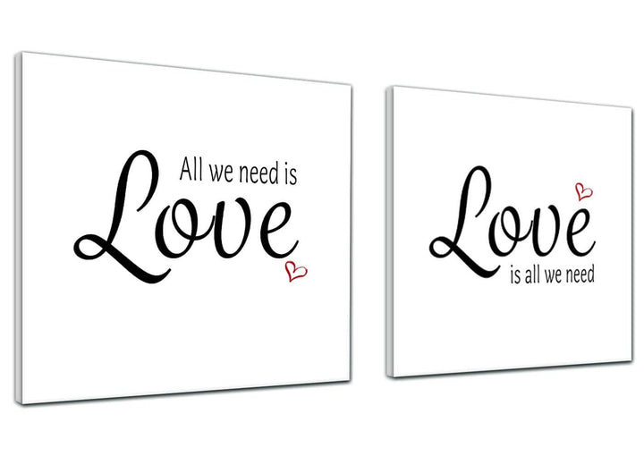 Canvas Pictures All we Need is Love Word Art - Word Art - 2s477s - 49cm Square Wall Art - 2s477s